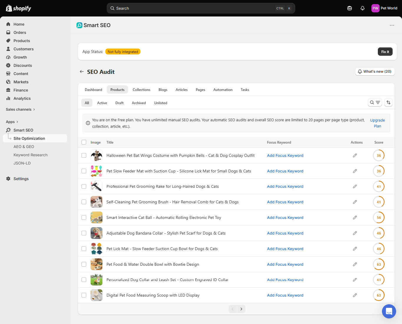 Product SEO optimization
